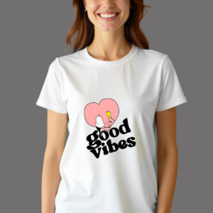 Playera Dama Cuello Redondo Snoopy Good Vibes