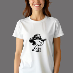 Playera Dama Cuello Redondo Snoopy Texas – Color Blanco