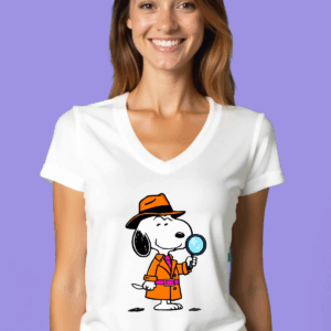 Playera Dama Cuello V Snoopy Detective