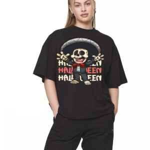Playera Oversize Dia Muertos Calabera – Color Negro