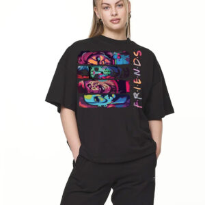 Playera Oversize Halloween Friends – Color Negro