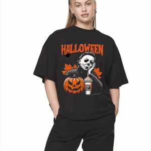 Playera Dama Oversize Michael Myers Coffe – Color Negro