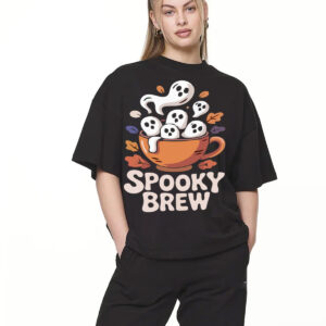 Playera Oversize Spooky Brew – Color Negro