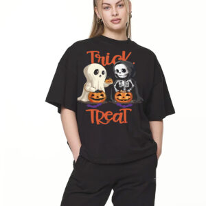Playera Oversize Trick Treat – Color Negro