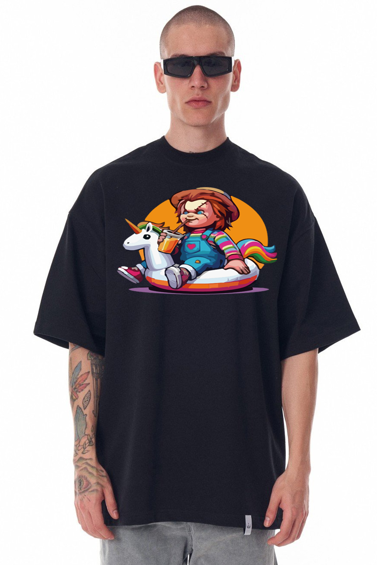 Playera Oversize Chucky Pool – Color Negro y Negro - Image 2