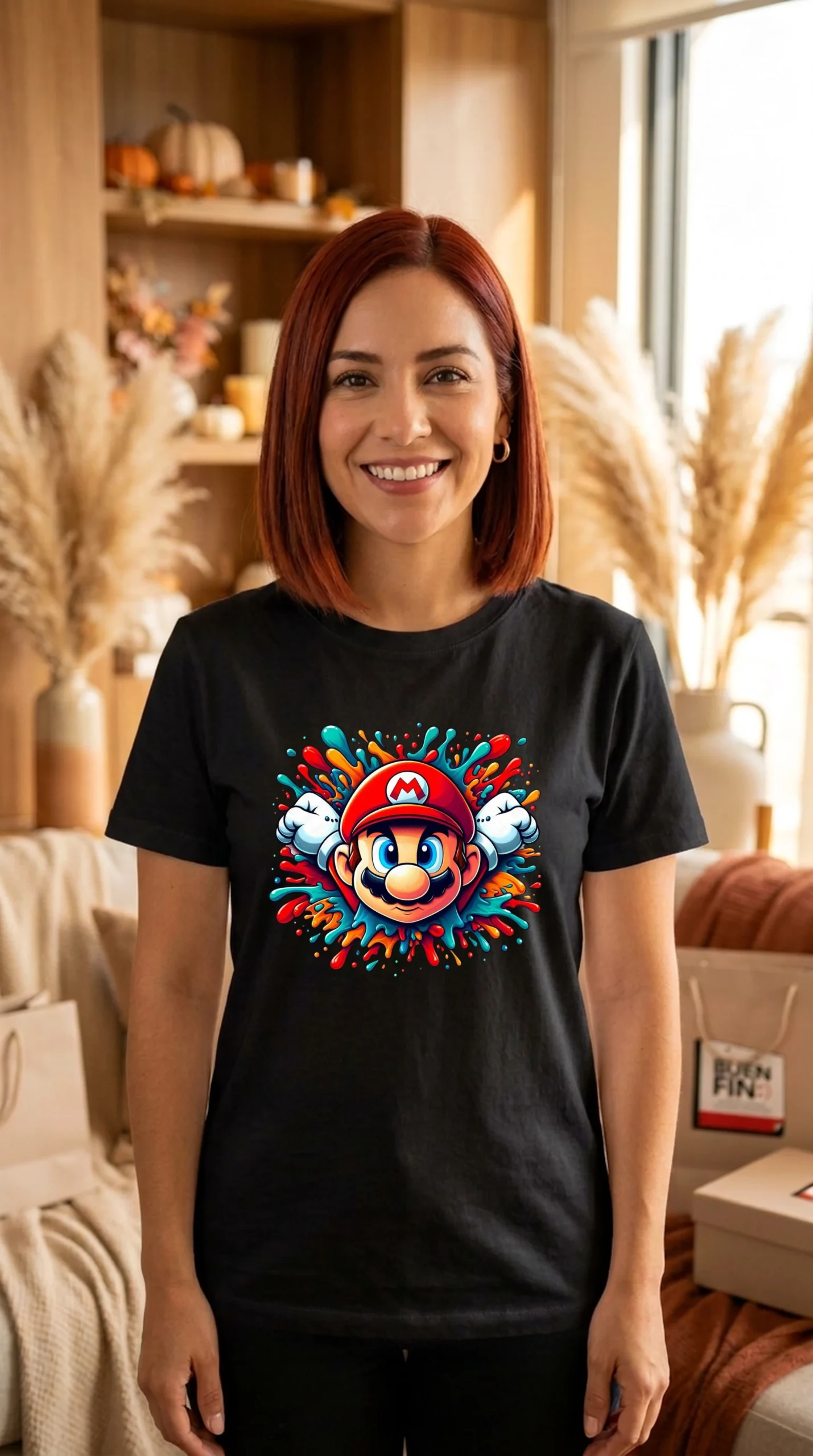 Playera Mujer Cuello Redondo Mario Colors