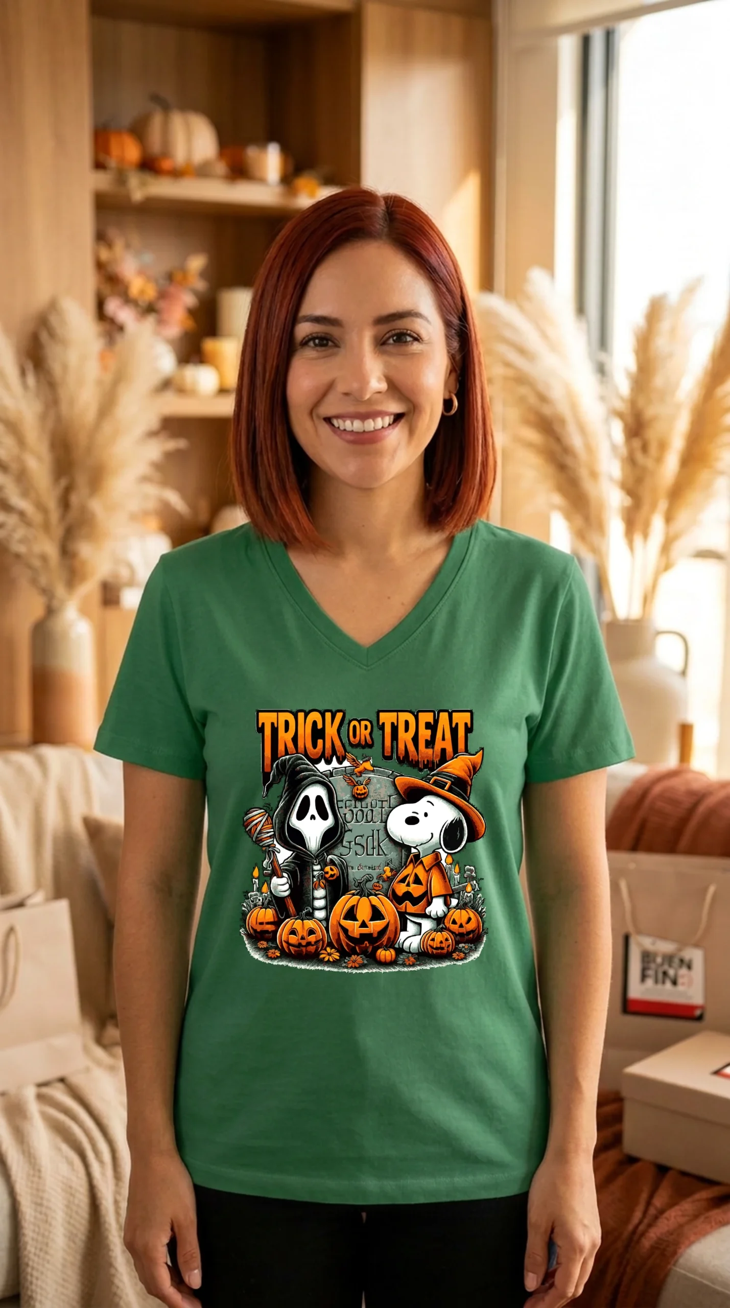 Playera Mujer Cuello V Snoopy Trick - Imagen 7