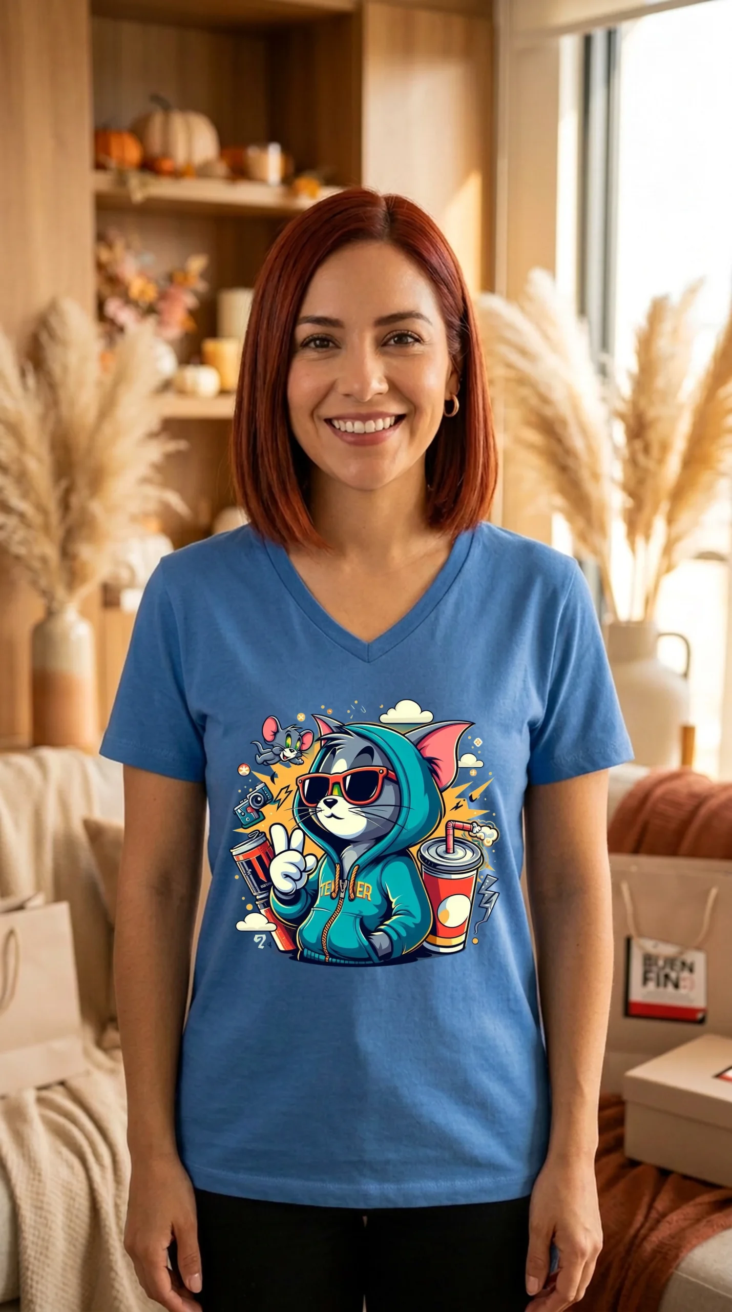 Playera Mujer Cuello V Tom Cool - Imagen 7