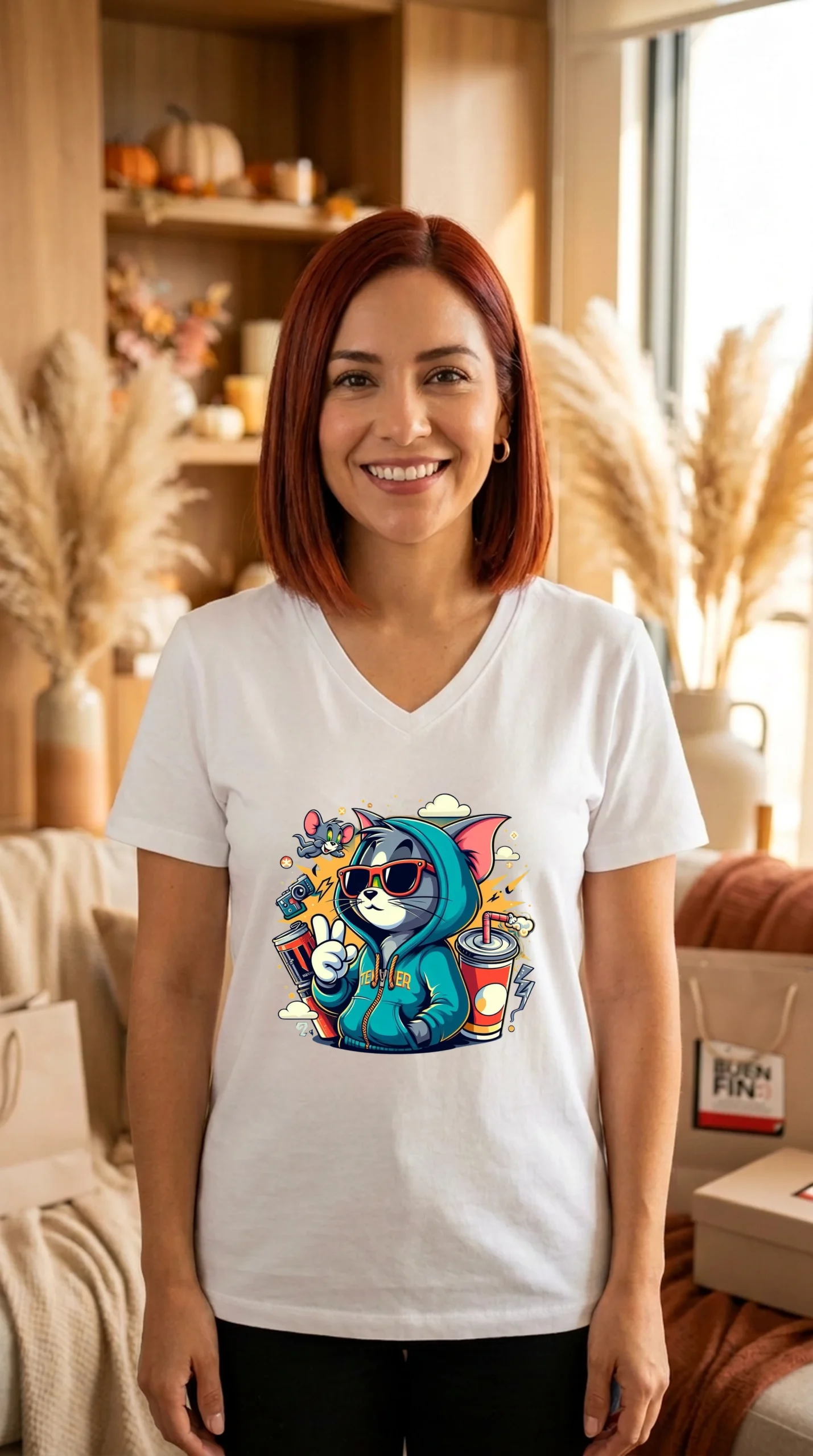Playera Mujer Cuello V Tom Cool - Imagen 3