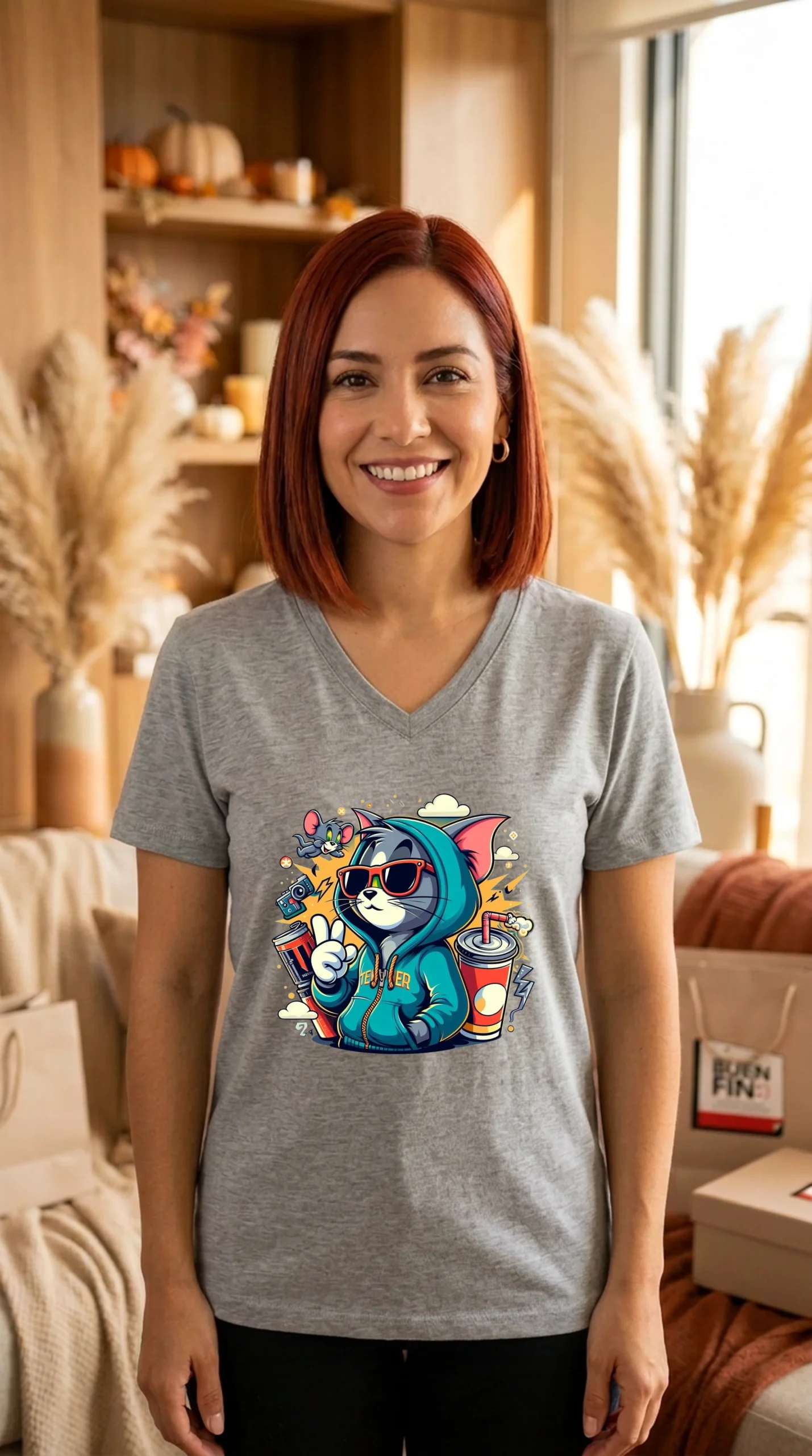 Playera Mujer Cuello V Tom Cool - Imagen 2