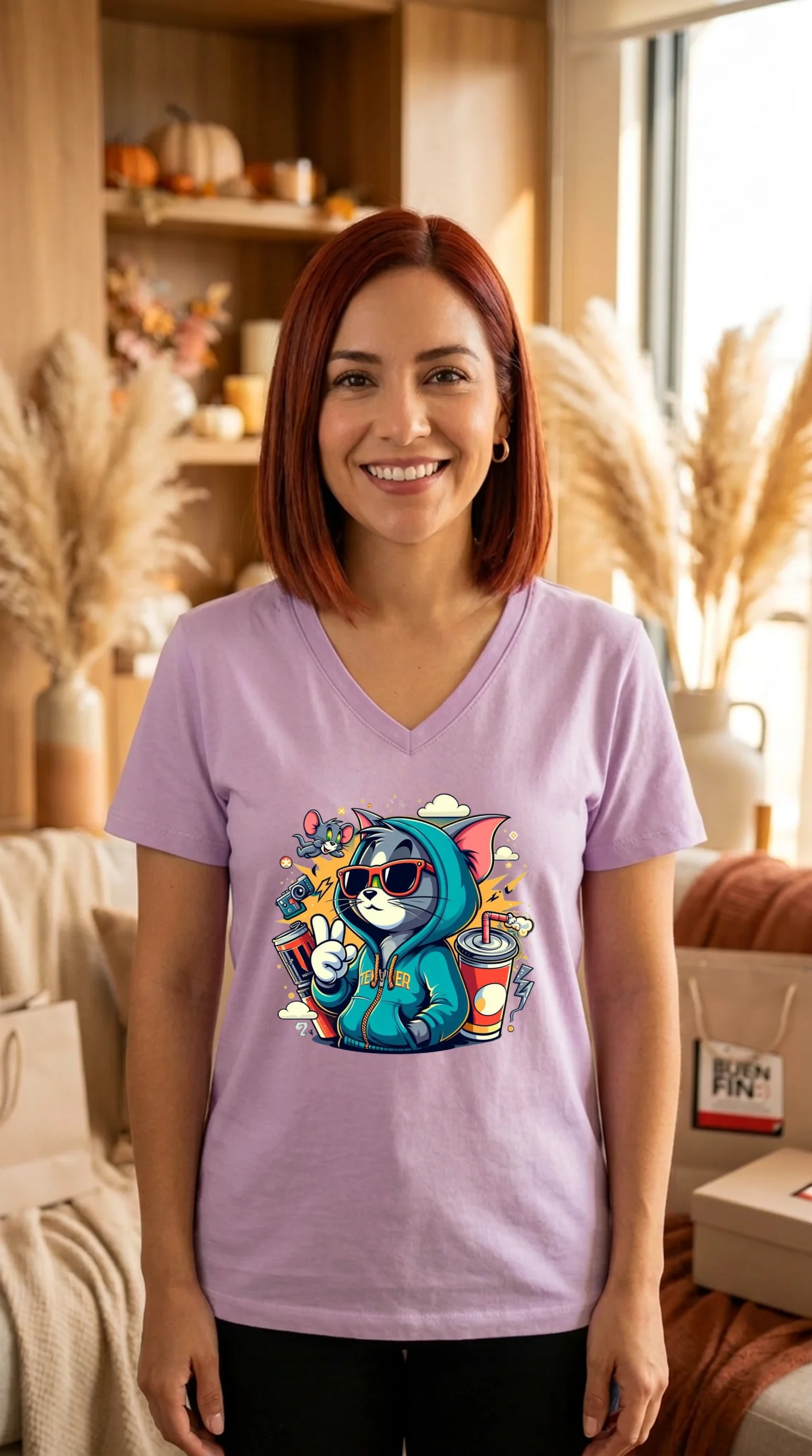 Playera Mujer Cuello V Tom Cool - Imagen 5
