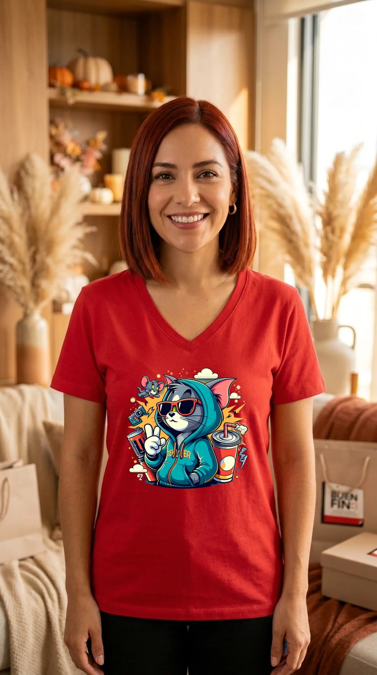 Playera Mujer Cuello V Tom Cool - Imagen 6