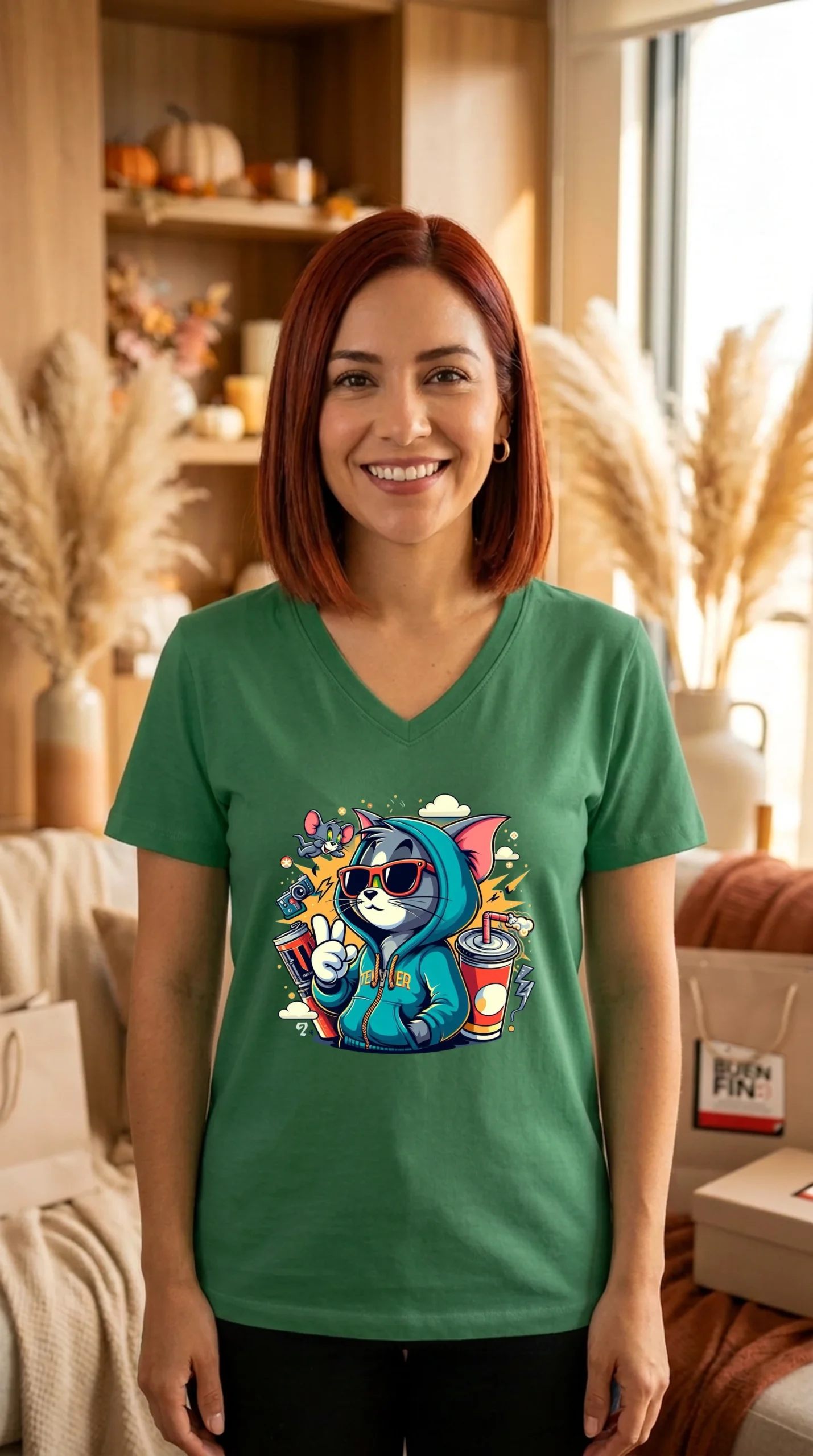 Playera Mujer Cuello V Tom Cool - Imagen 4