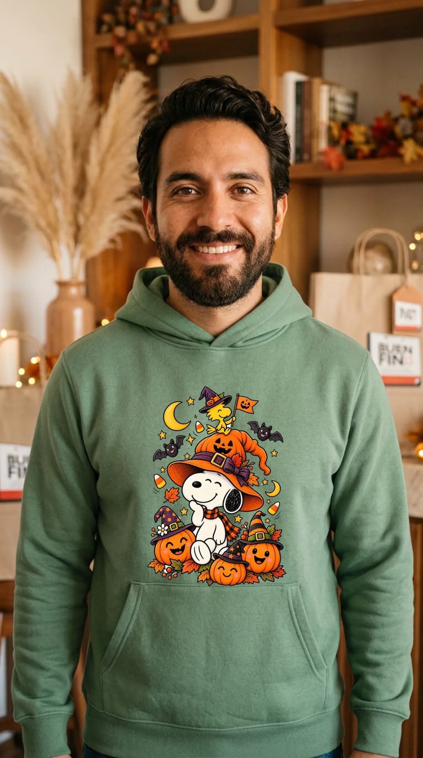 Sudadera Hombre Snoopy 31octubre - Imagen 6
